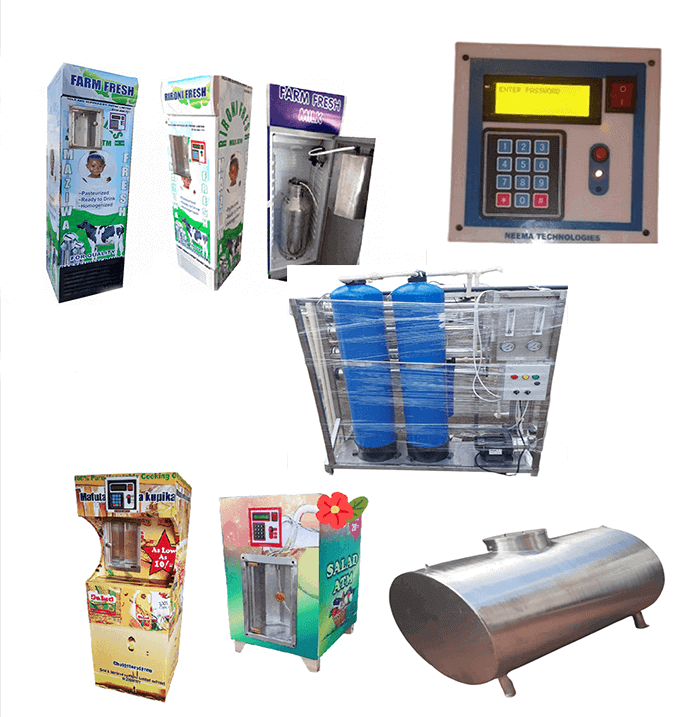 Our products include cooking oil atms, water refill stations etc