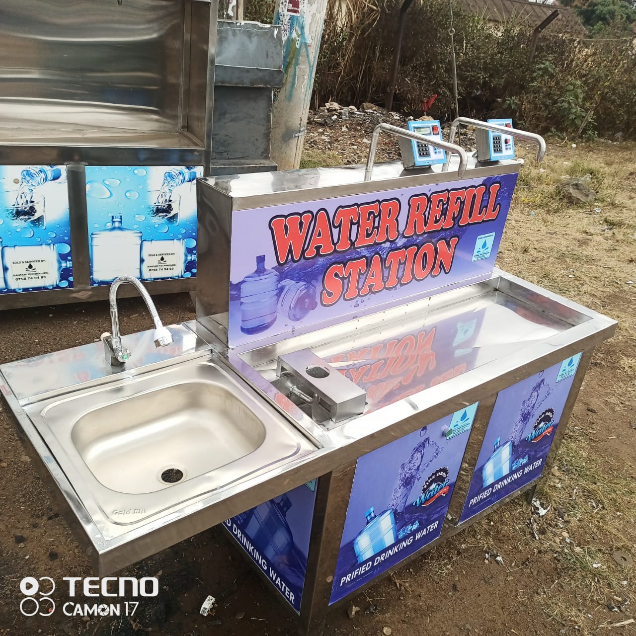 Water Refill Station Machine With Bottle Rinser