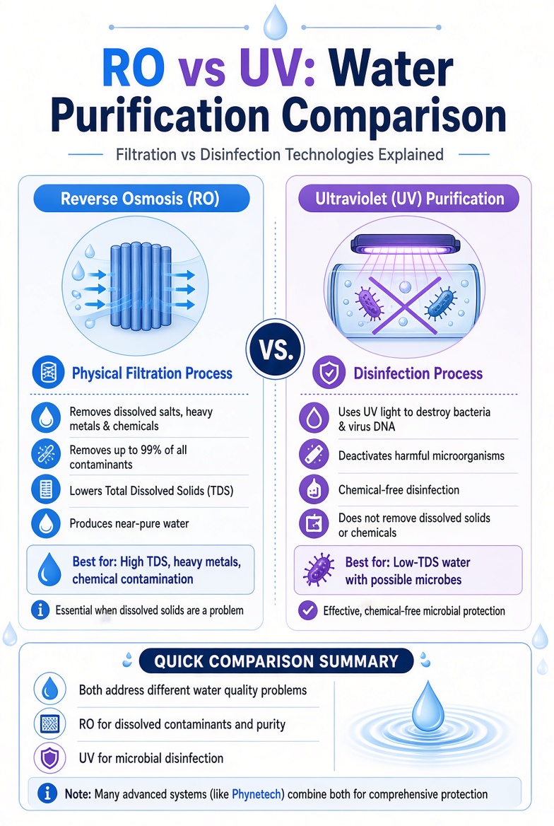 Reverse Osmosis vs UV Water Purification Technologies What's the Difference infographic