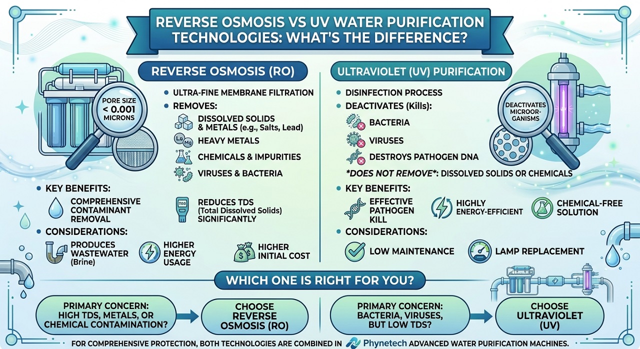 Reverse Osmosis vs UV Water Purification Technologies What's the Difference infographic